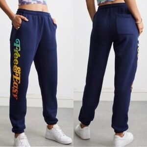 Free & Easy Heavy Fleece Navy Joggers